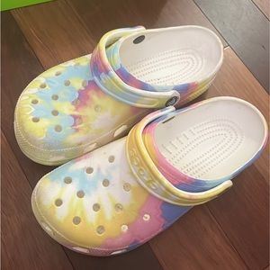 Tie dye crocs